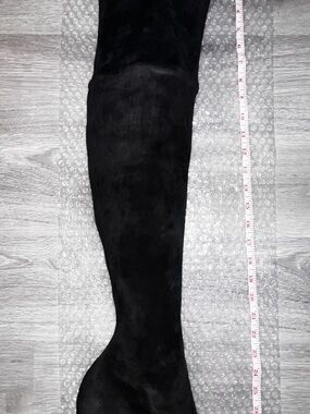 Christian Louboutin Black Suede Over-the-Knee Boots